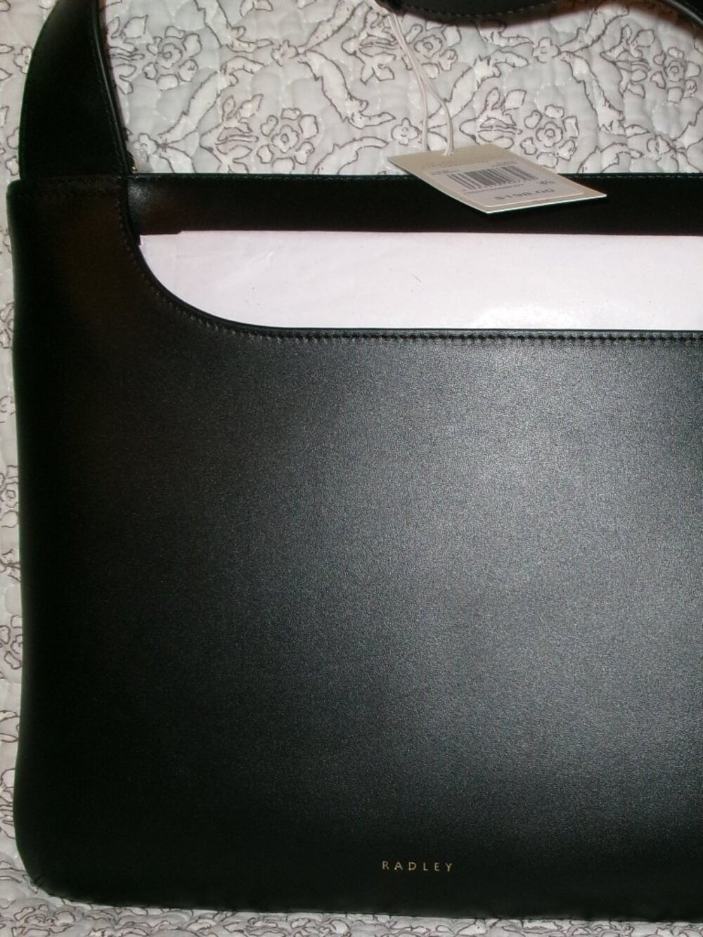 NWT Radley London Black Leather Pockets Large Zip Crossbody